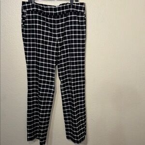 Ann Taylor Black and White Checkered Trouser Pants